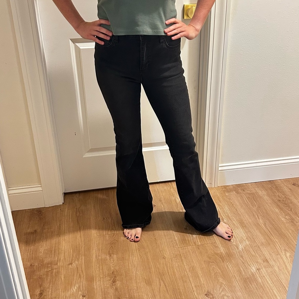 Harper Black Flare Wide Leg Jeans